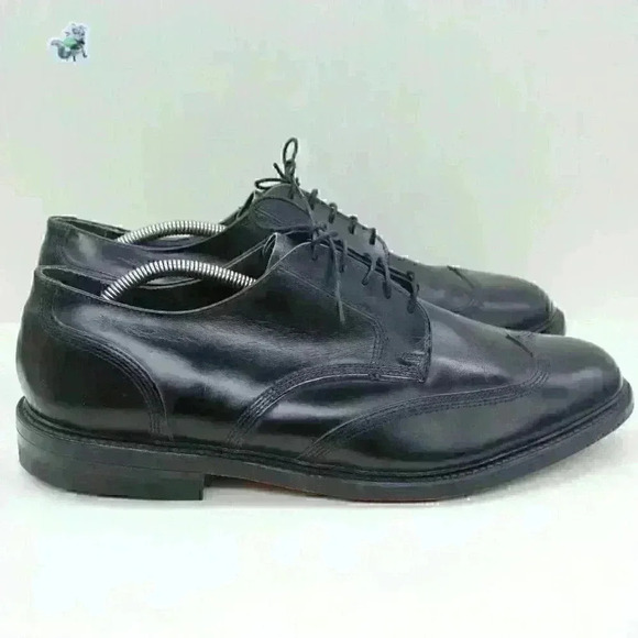 Vintage Imperial Executive Men's Black Leather Wingtip Union Made Shoes Size US - Picture 7 of 10